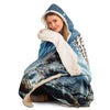 Majestic Owl In Christmas Snow Hooded Blanket