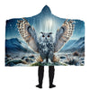 Majestic Owl In Christmas Snow Hooded Blanket