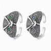 925 Sterling Silver Owl Ring With Zircon Eyes - Hero Image