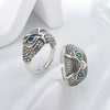 925 Sterling Silver Owl Ring With Zircon Eyes - Image 1
