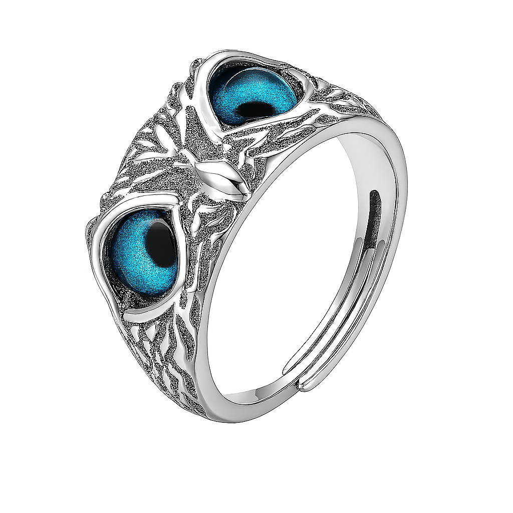 Blue Eyed Owl Ring 1