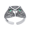 925 Sterling Silver Owl Ring With Zircon Eyes