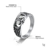 Black Zircon And Silver Owl Ring for Men