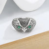 925 Sterling Silver Owl Ring With Zircon Eyes