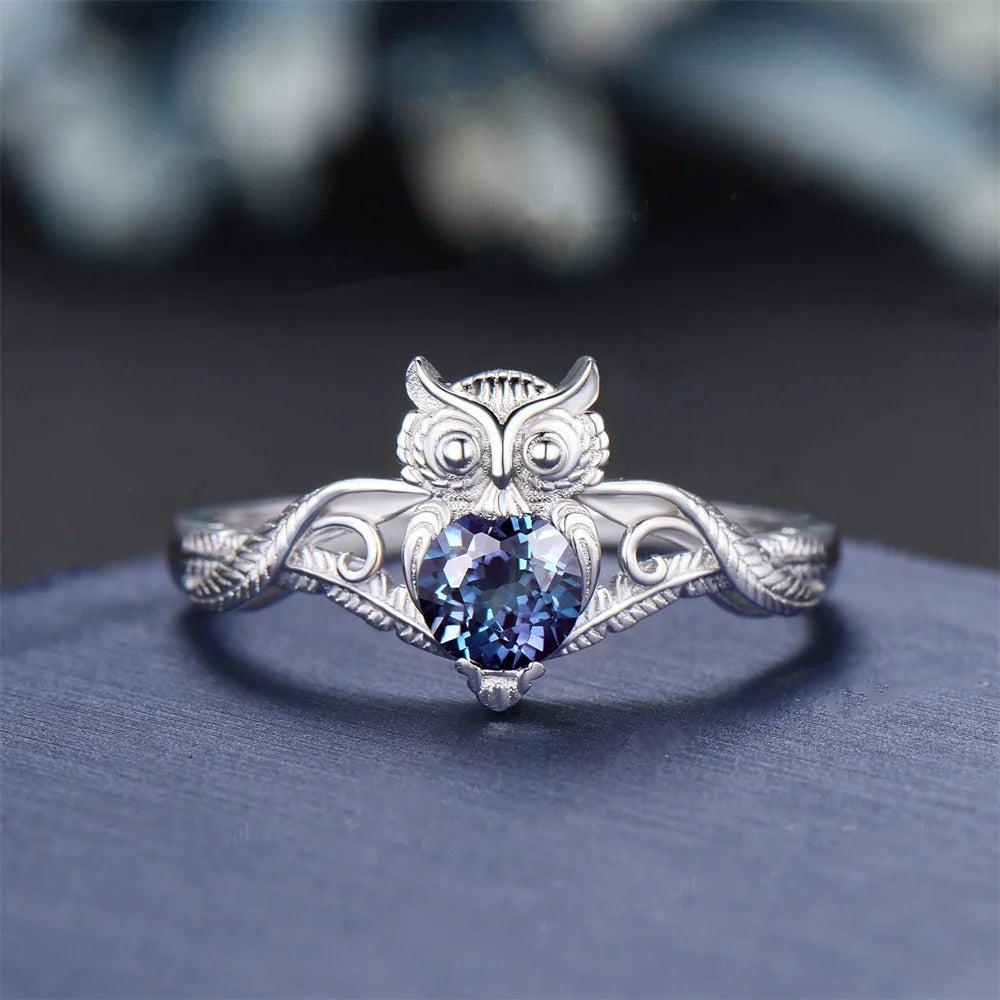Gothic Owl Punk Ring for Women