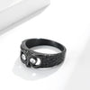 Black Zircon And Silver Owl Ring for Men