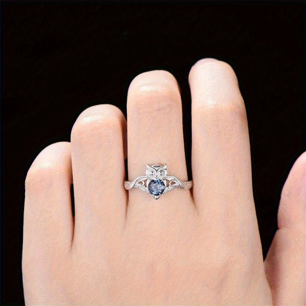 Gothic Owl Punk Ring for Women