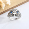 925 Sterling Silver Owl Ring With Zircon Eyes