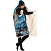 Majestic Owl In Christmas Snow Hooded Blanket