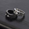 Black Zircon And Silver Owl Ring for Men